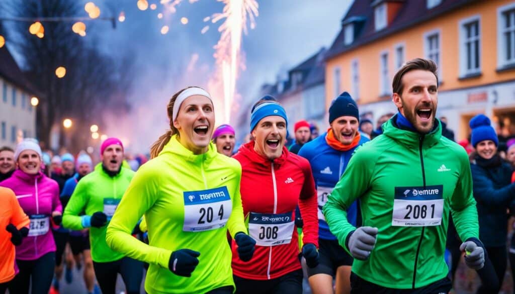 Läufer beim Herner Silvesterlauf